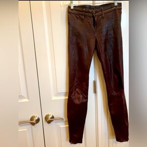 J BRAND Burgundy Lamb Leather pants - S 26